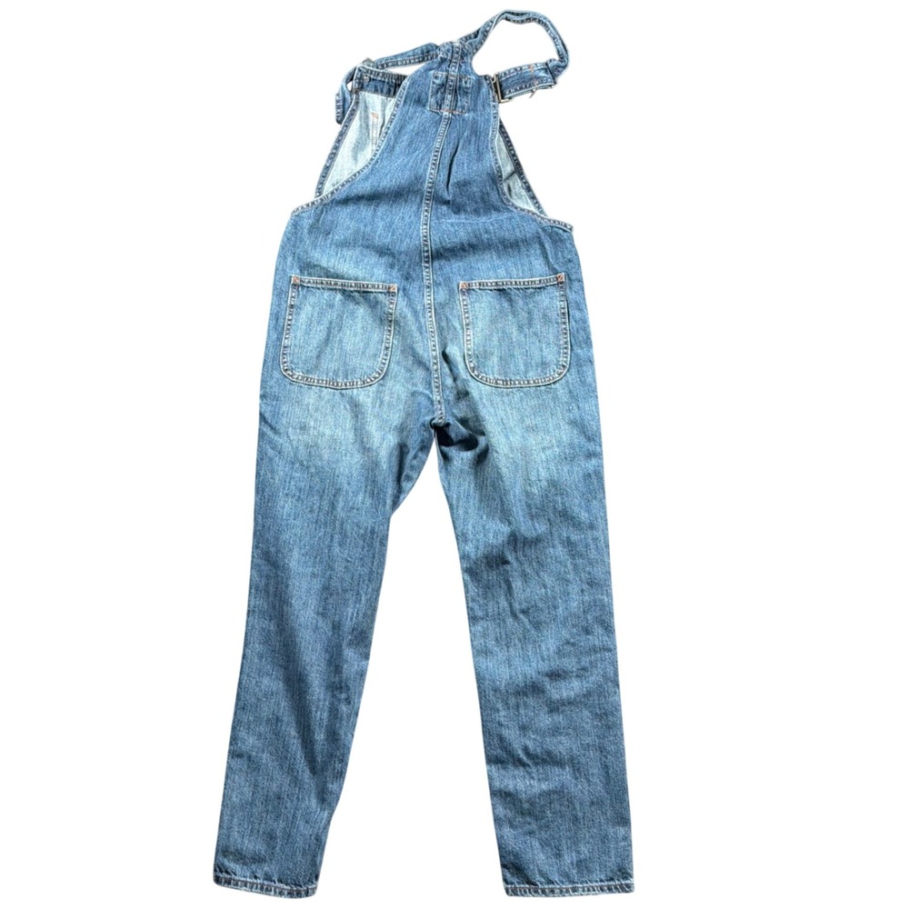 Gap Cropped Slouch Overalls Womens XS Medium Indigo Blue Denim Bib Adjustable - Picture 8 of 15